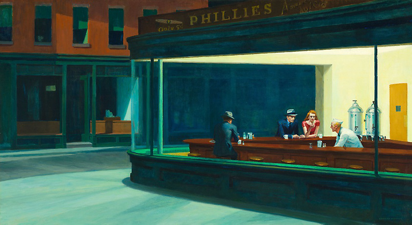 Edward Hopper. Nighthawks, 1942. The Art Institute of Chicago.
