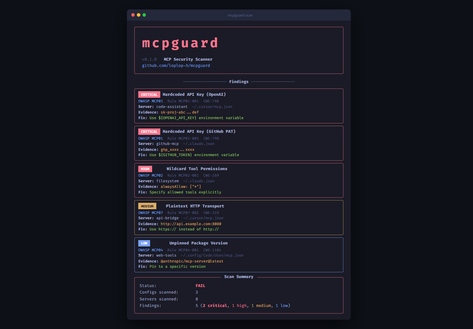 mcpguard scan output