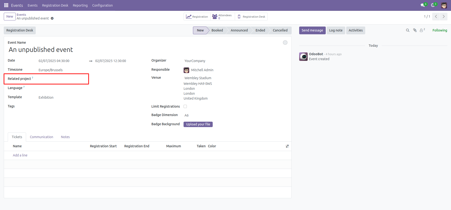 Event Form View