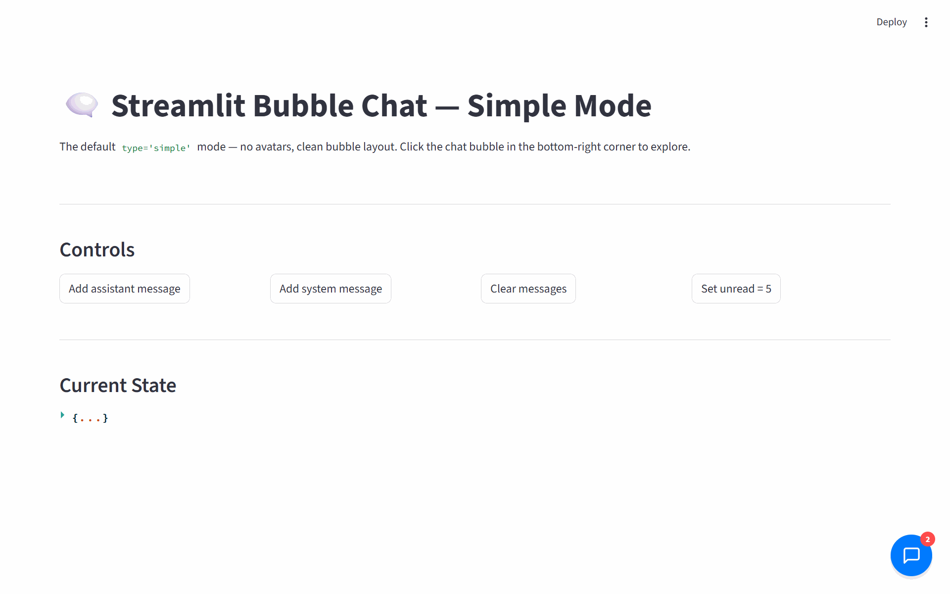 Bubble chat demo