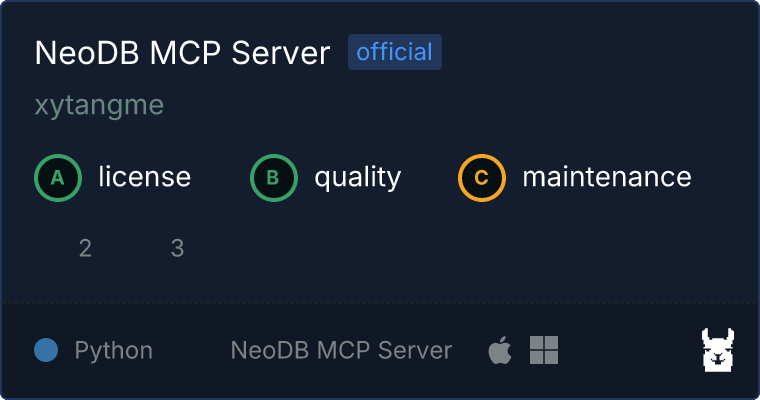 NeoDB Server MCP server