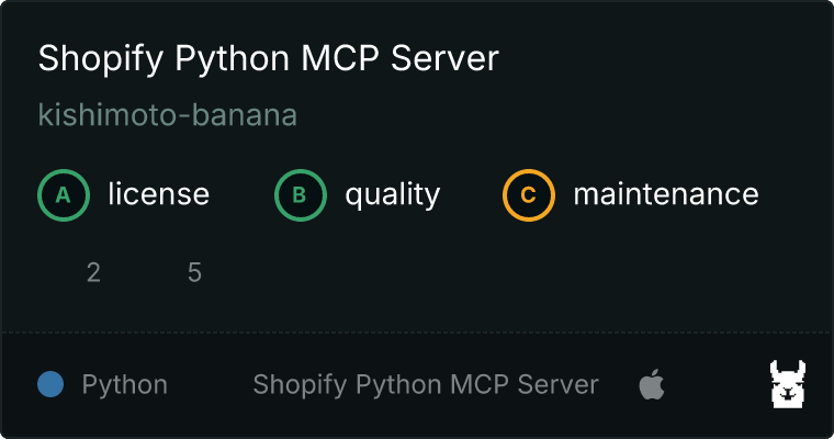 Shopify Python Server MCP server