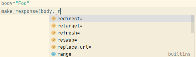 make_response parameter info