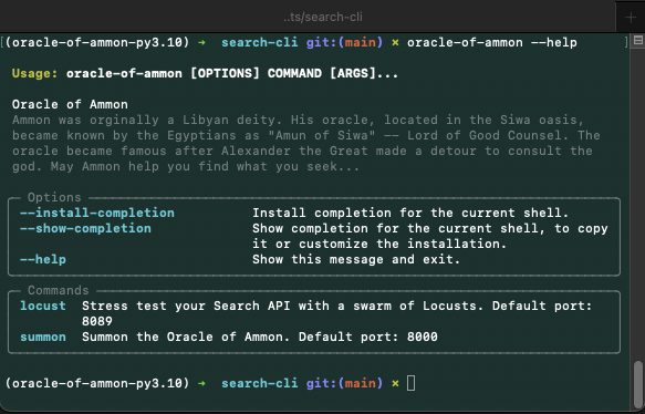 Image of oracle-of-ammon cli help documentaiton