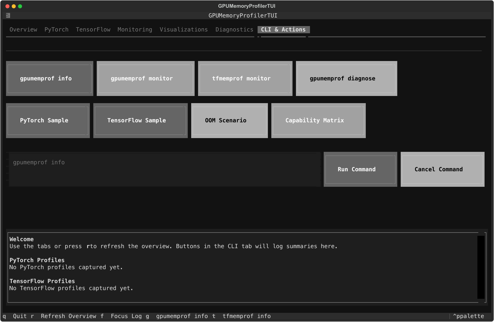 GPU Profiler CLI Actions