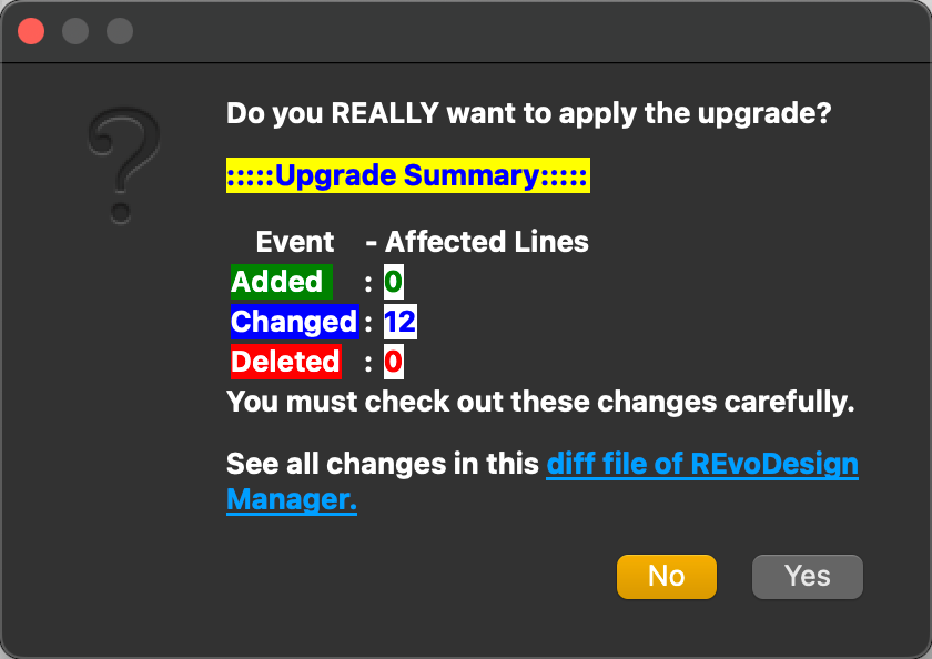 Upgrade Confirmation