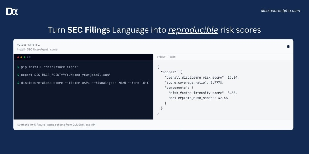 Disclosure Alpha quickstart