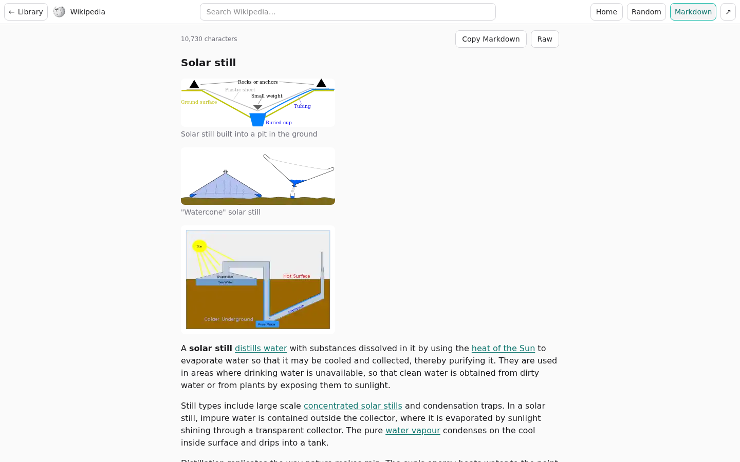 Any article as Markdown, with its pictures