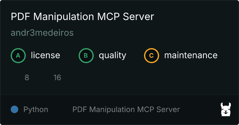 PDF Manipulation Server MCP server