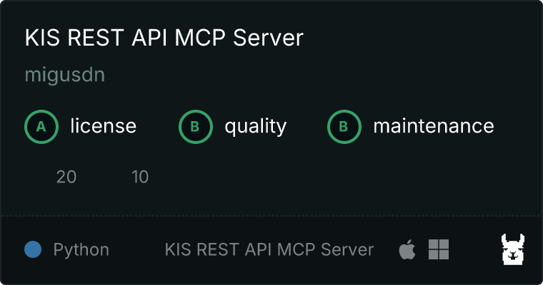 KIS REST API Server MCP server