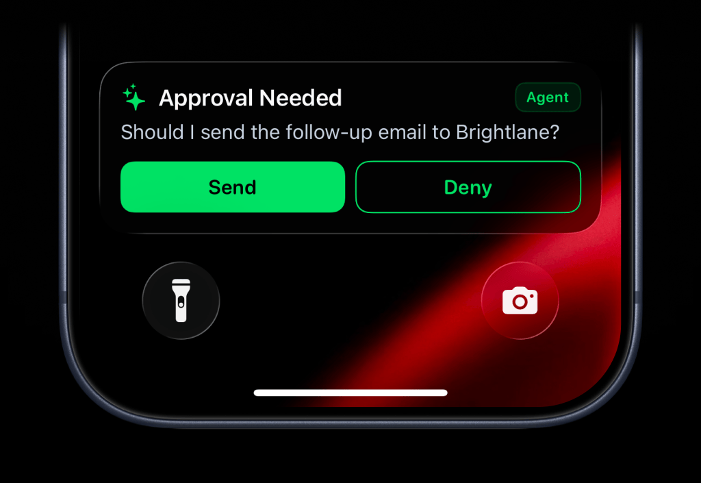 Alert Live Activity with primary and secondary action buttons