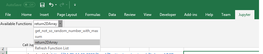Jupyter Ribbon CallBack