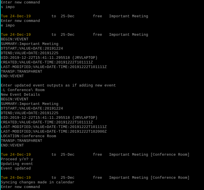 Searching and editing events
