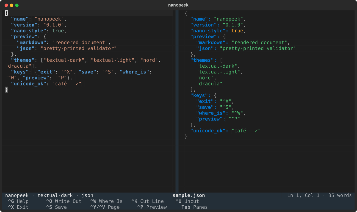JSON formatter screenshot