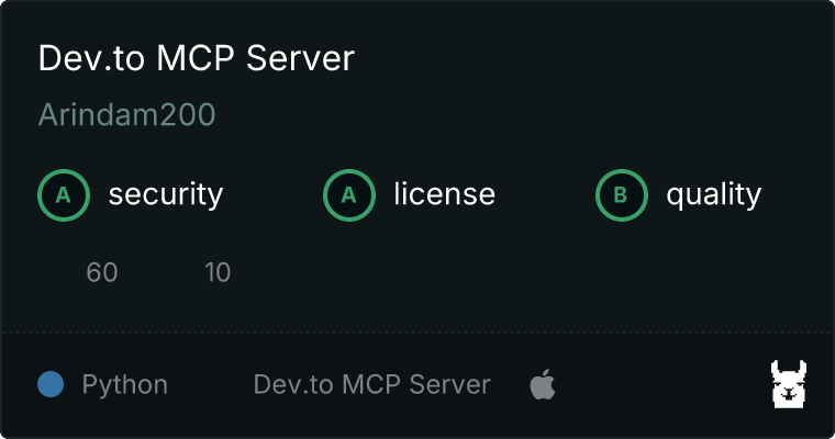Dev.to Server MCP server