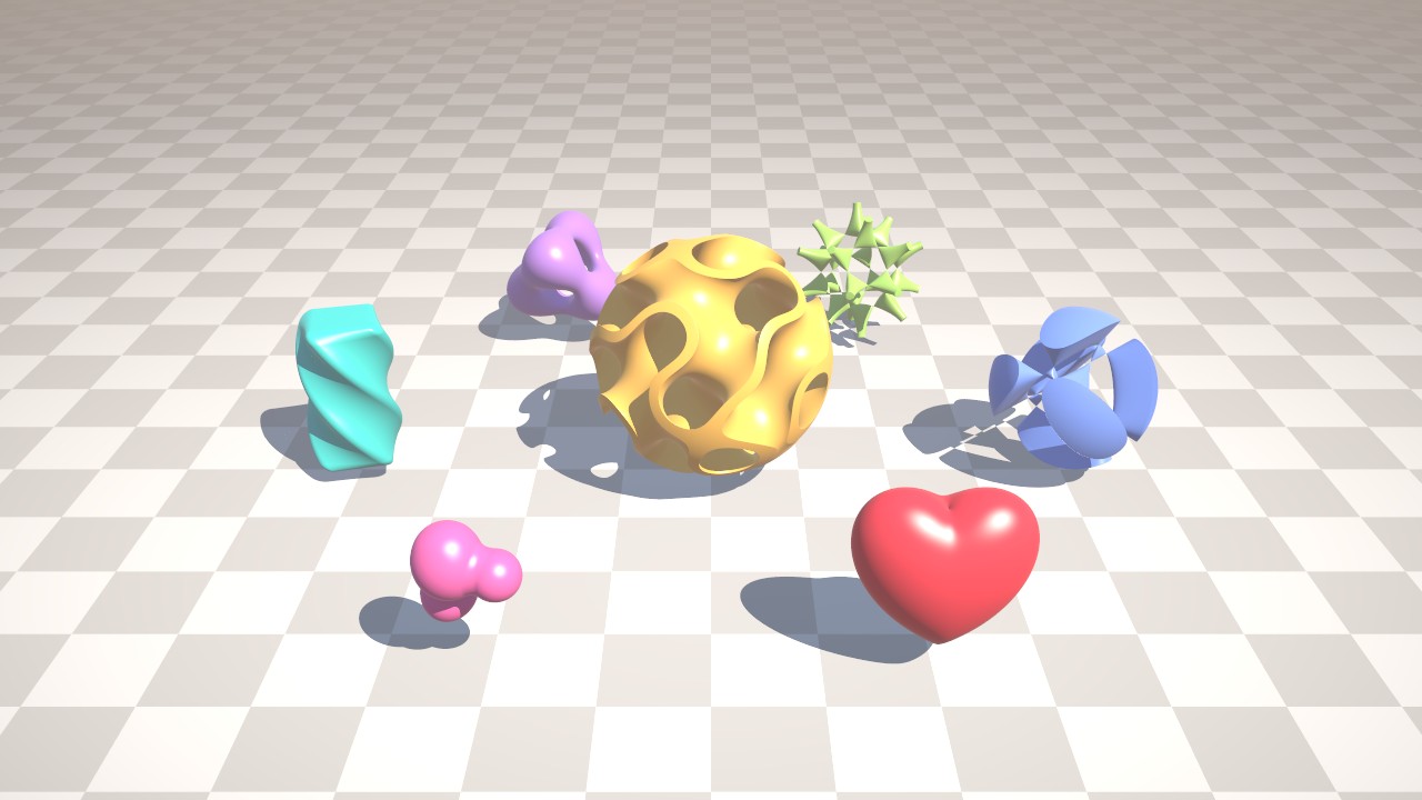 Level sets ray traced with affine arithmetic