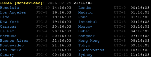 worldclock-tty screenshot