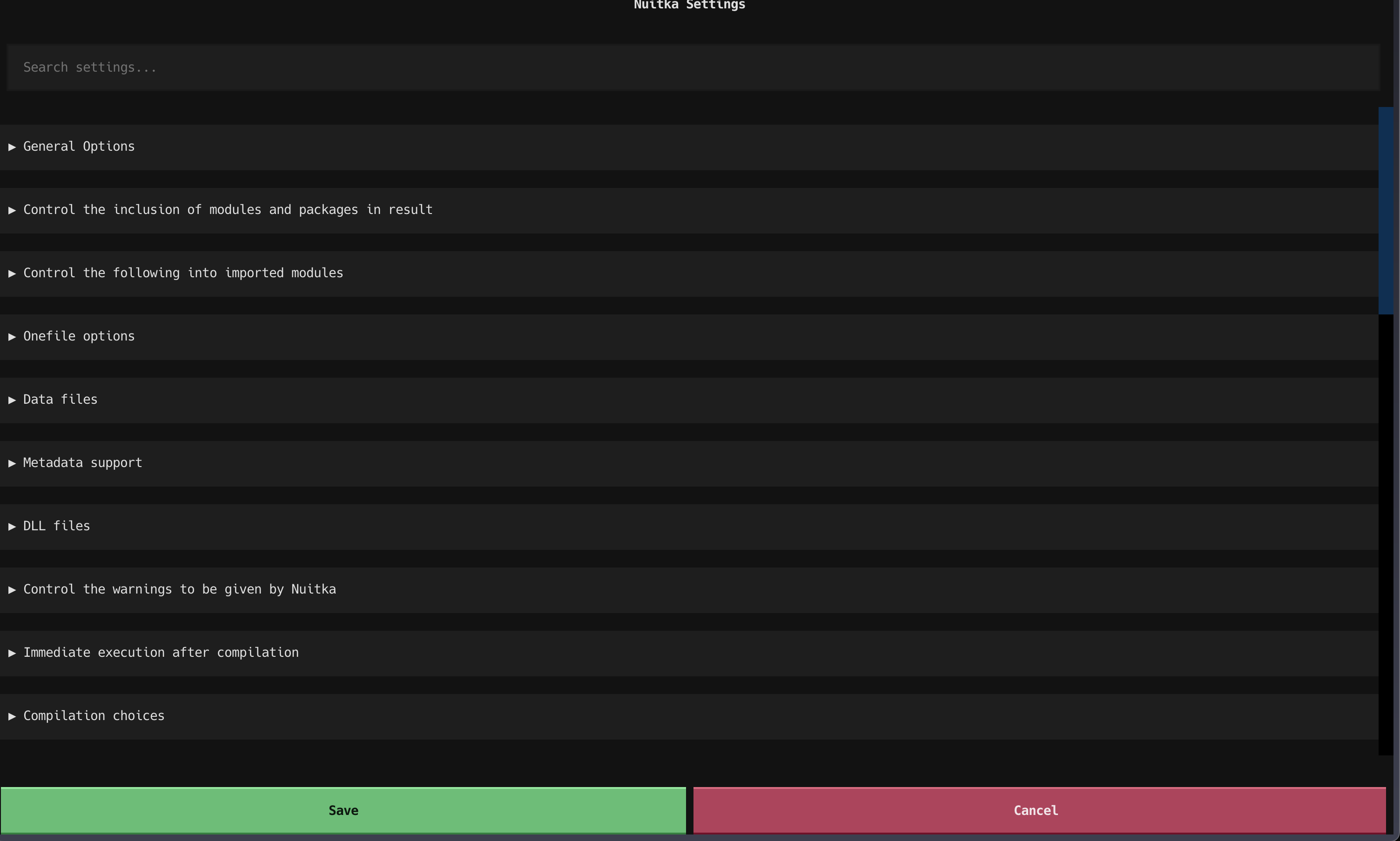 Settings UI