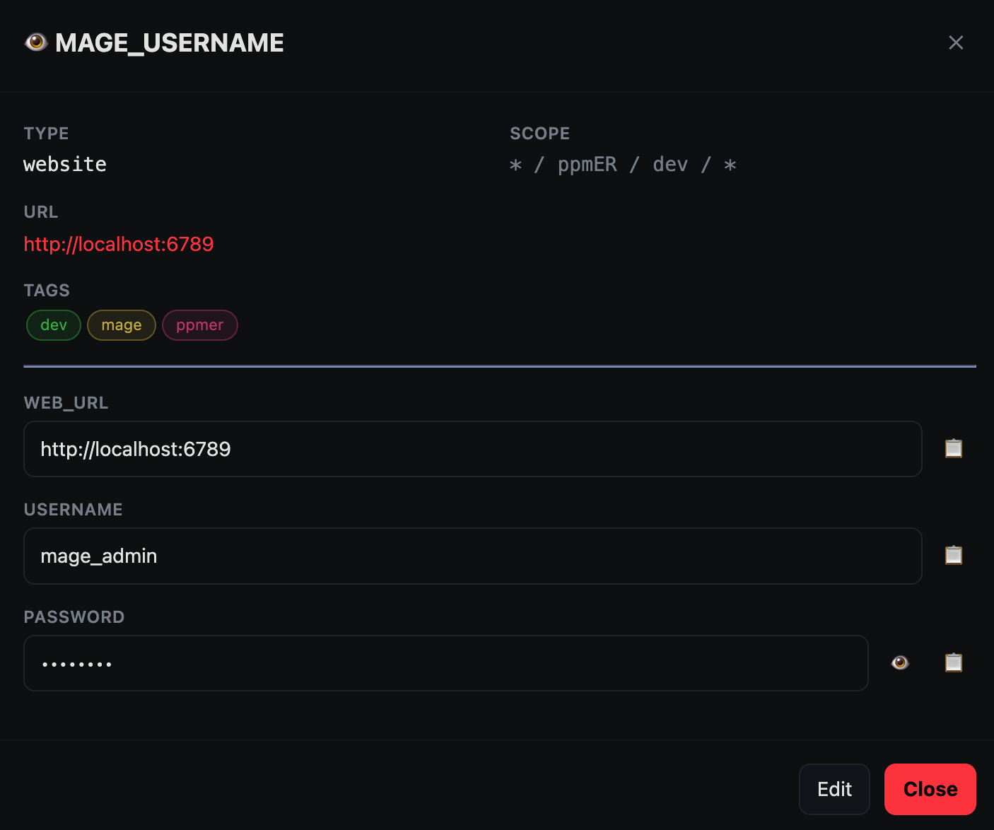 Website login form
