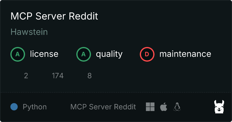 Server Reddit MCP server