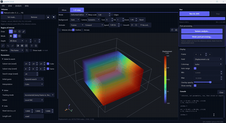 Synthetic rotation: frames animation with smooth deformation on the deformed lattice