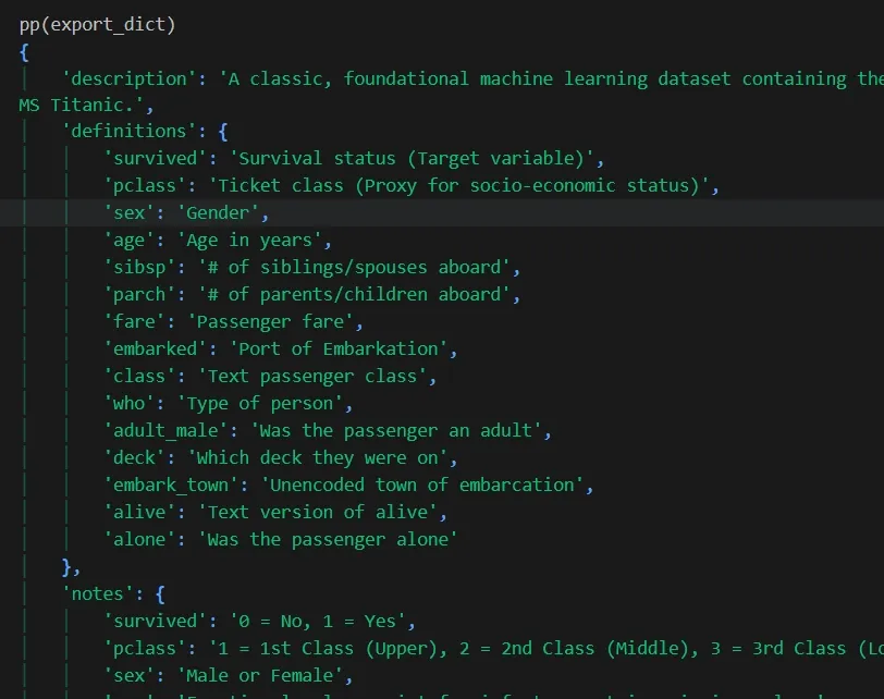 Export Dict