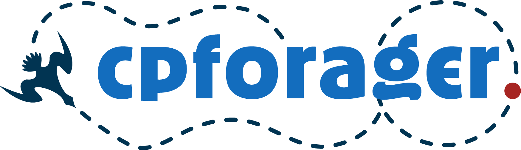 cpforager text logo with colors