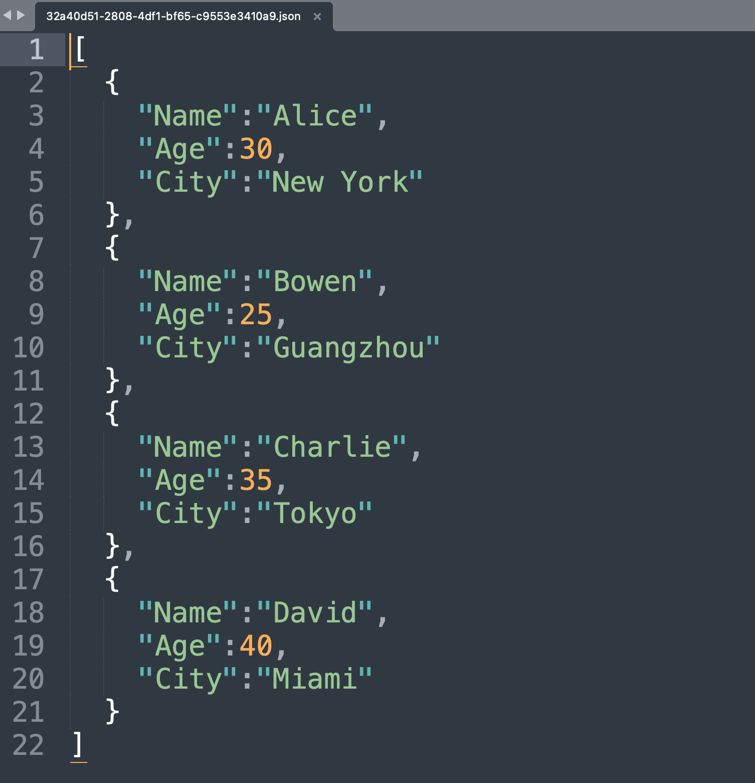 JSON Example