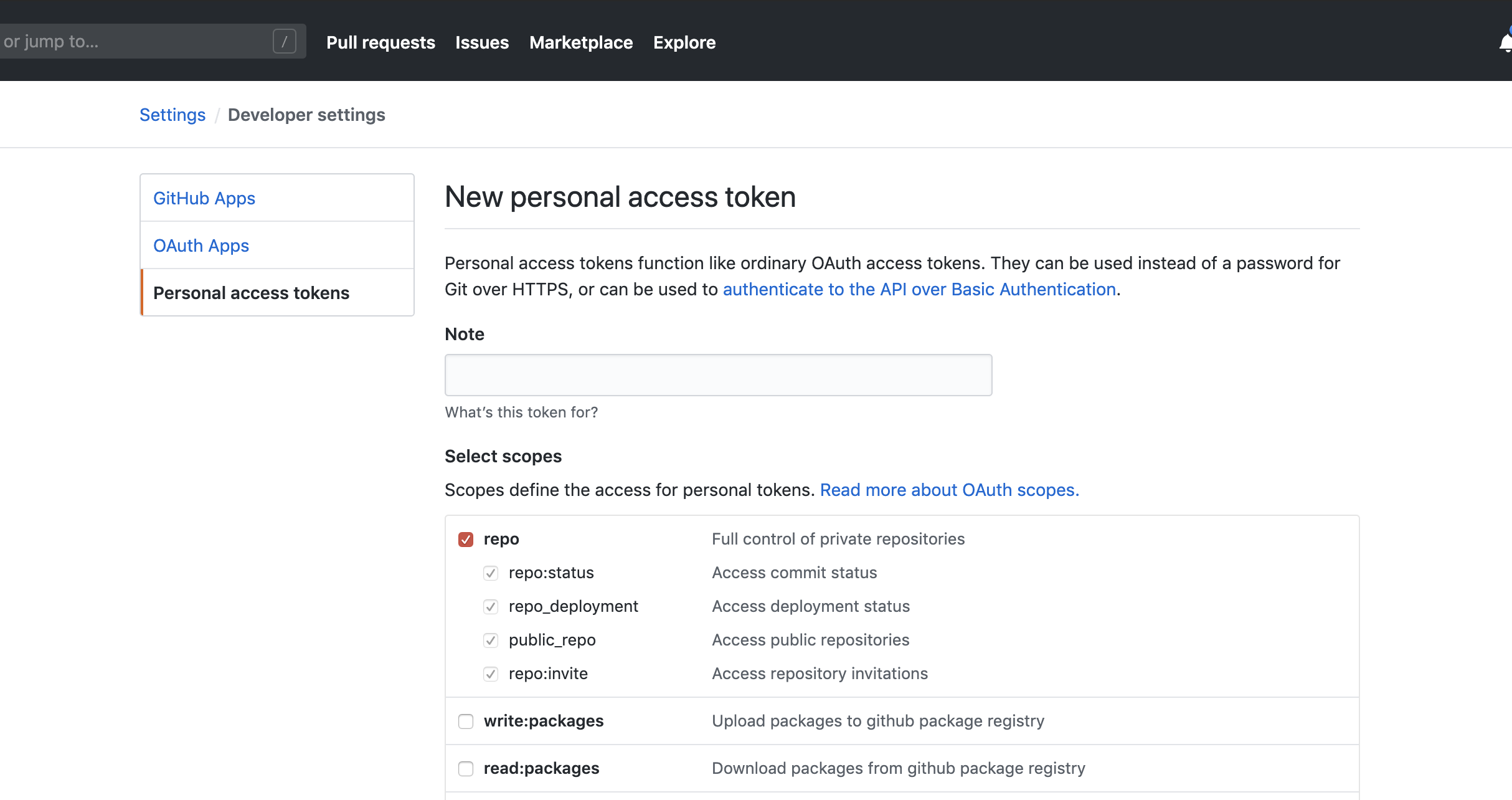 github token