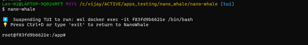 In-Shell Terminal Exec