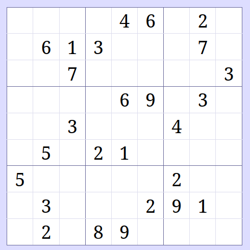 screenshot of websudoku
