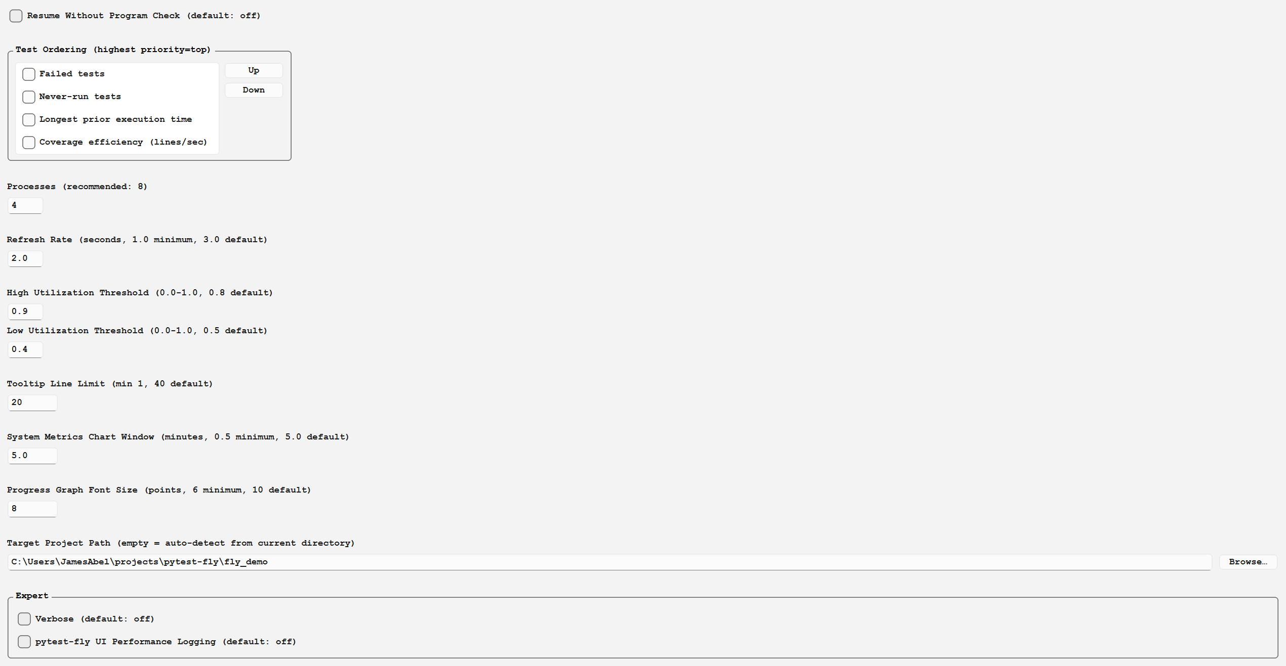 Configuration tab