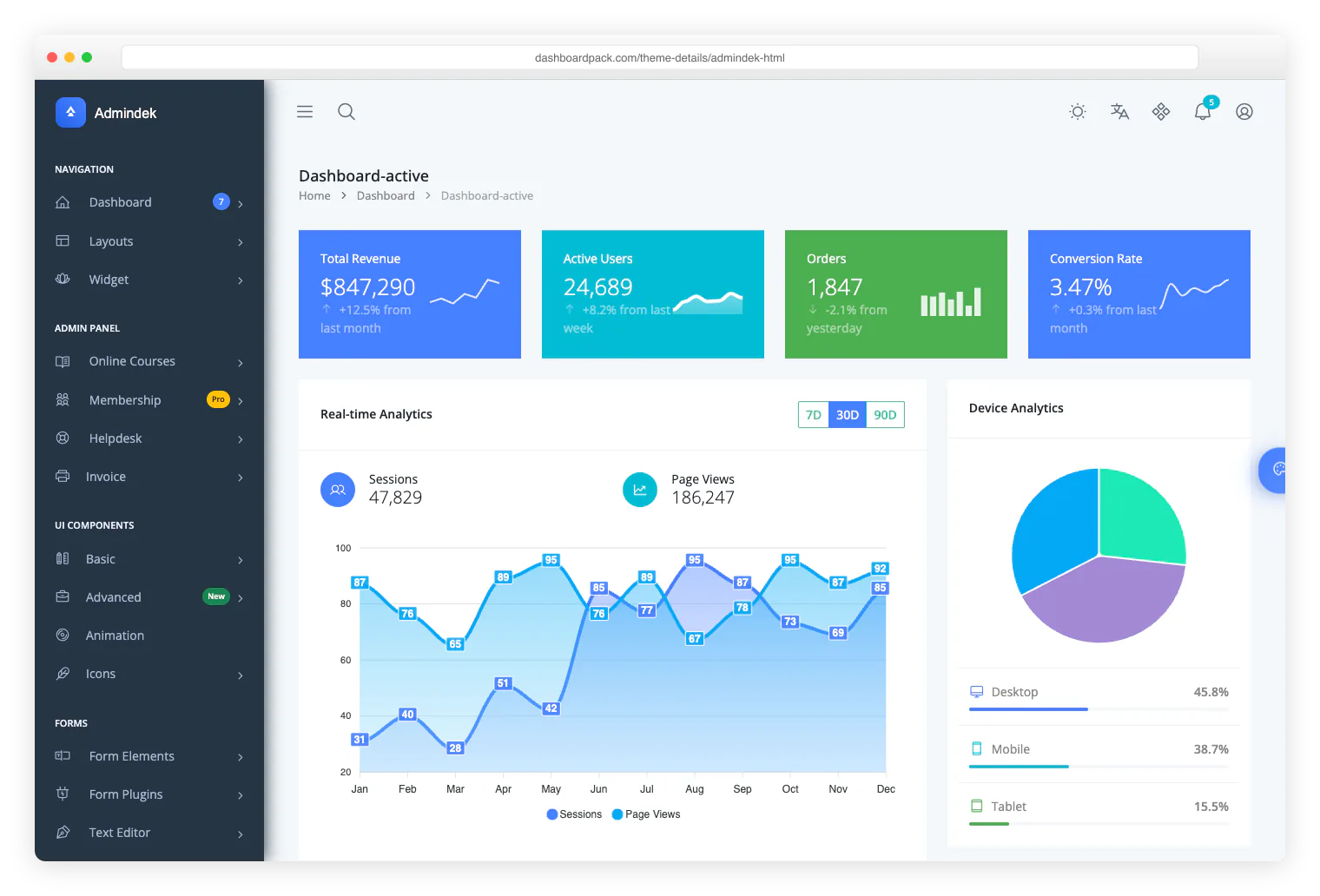 Admindek — feature-rich Bootstrap 5 dashboard