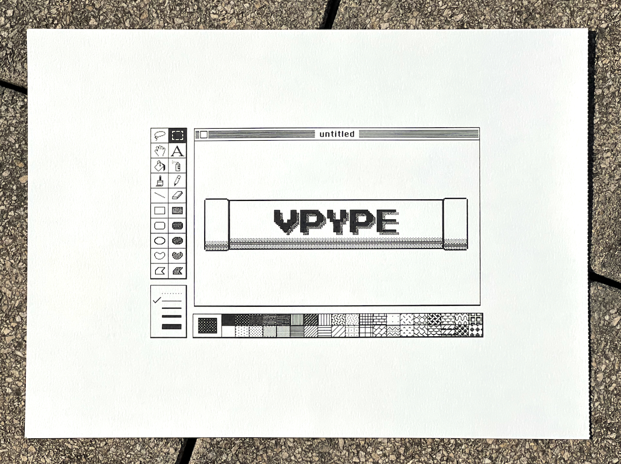 vpype banner in MacPaint UX