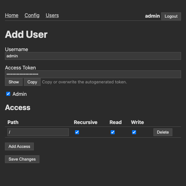Add user page