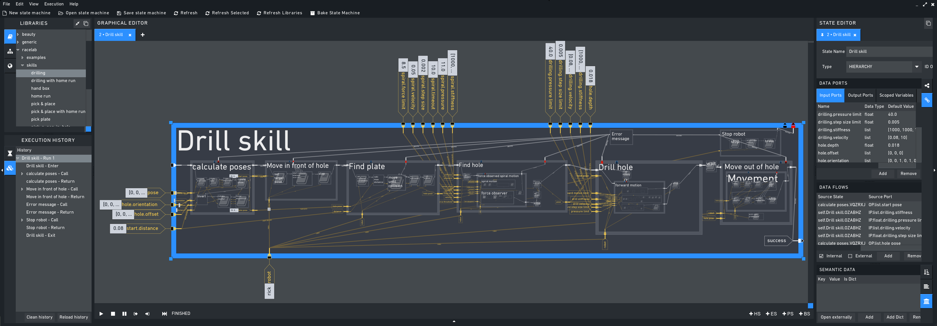 Screenshot showing RAFCON with a big state machine