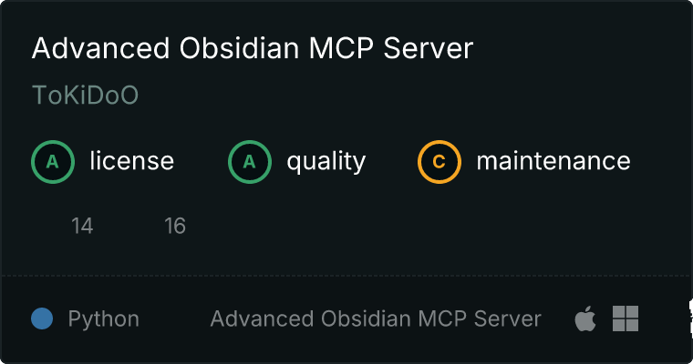 Advanced Obsidian Server MCP server