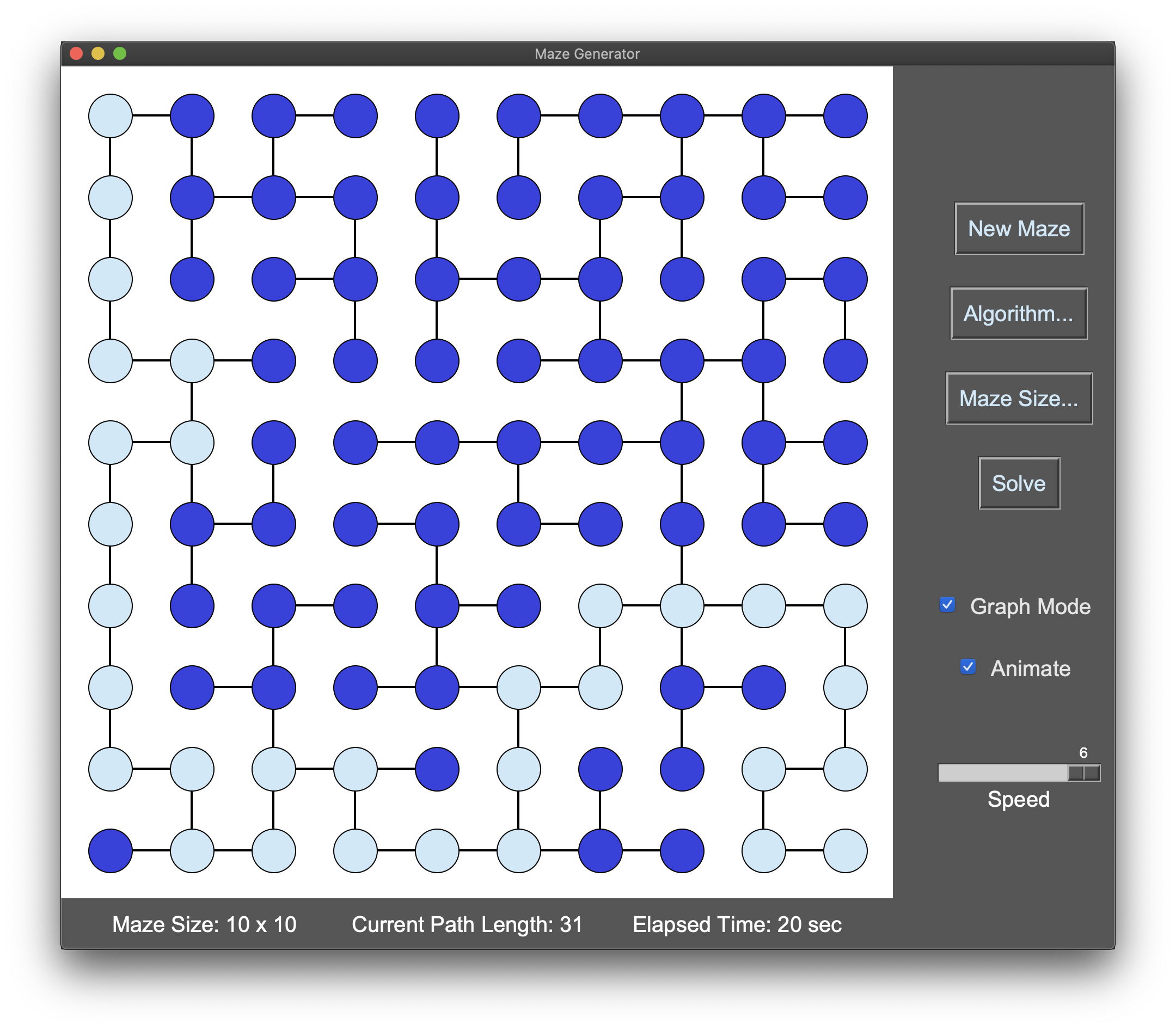 Maze UI - Graph Mode (large cells)