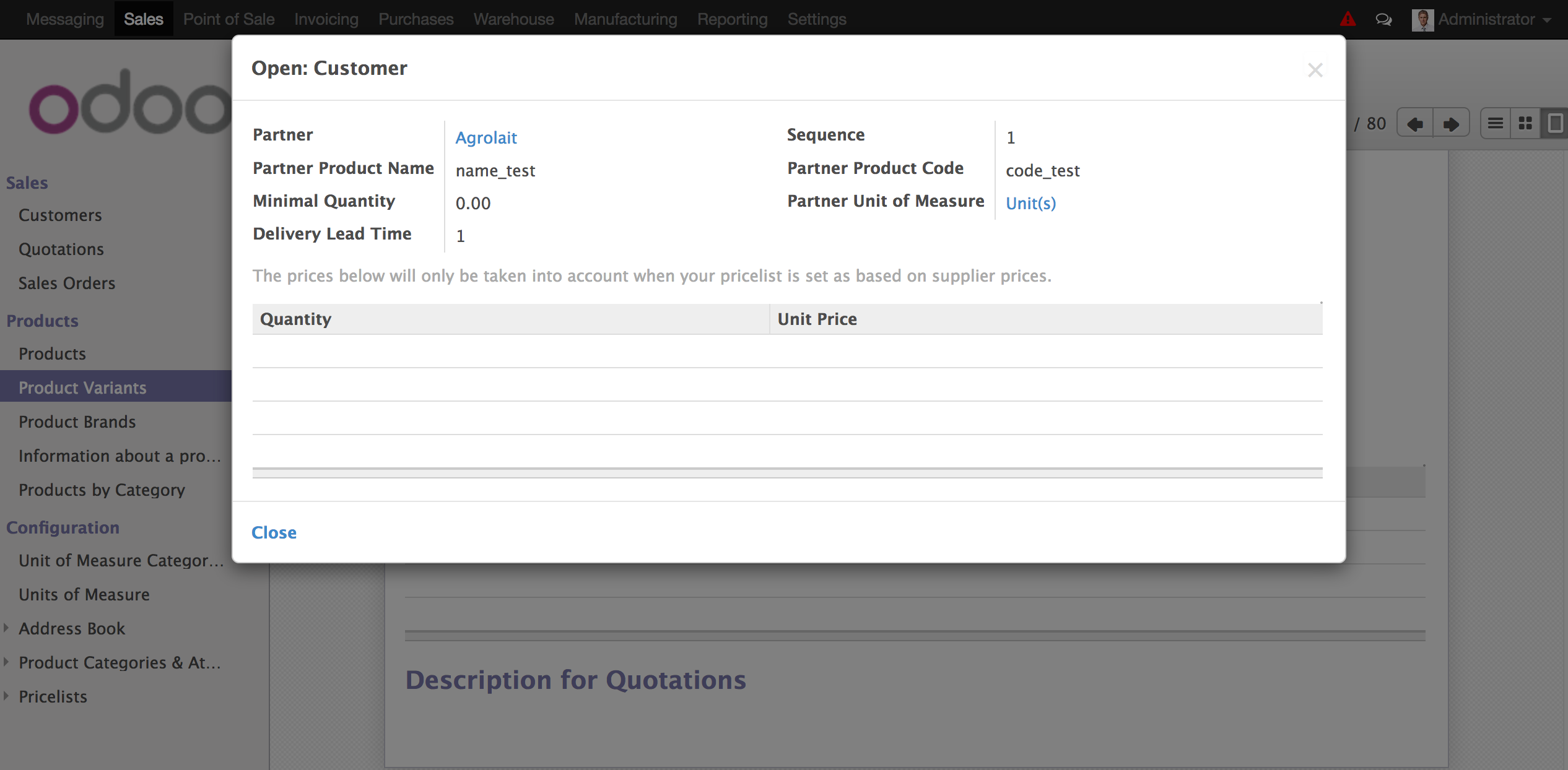 Configure customer codes