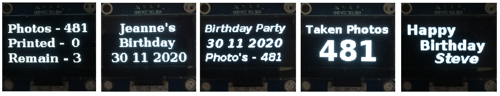 OLED display examples