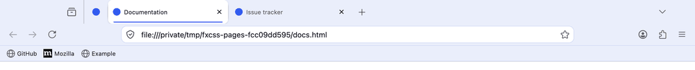 Three saved edits in fxcss watch, each recolouring the chrome