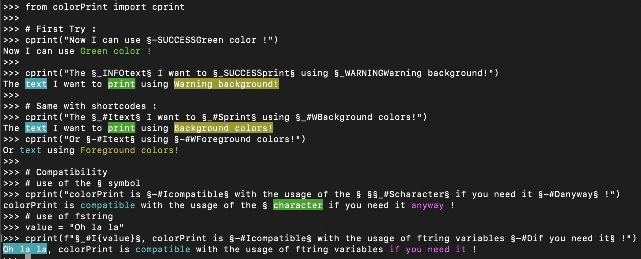 ScreenShot ColorPrint Module