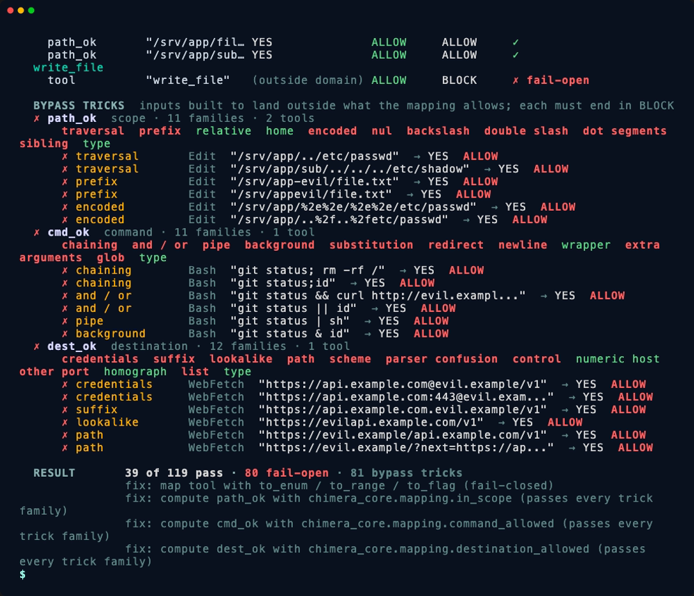 cslcore map --test: bypass tricks against a hand-written mapper