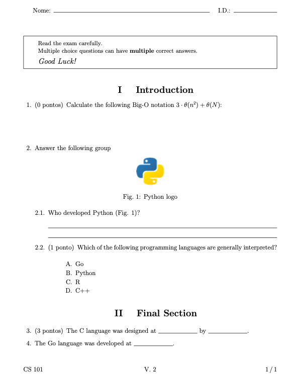 exam example