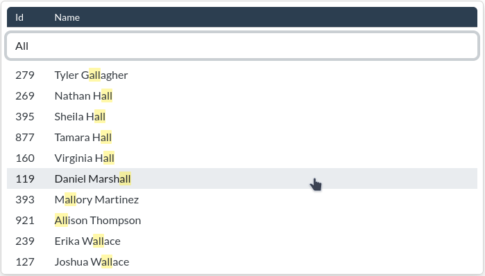 Tabular select preview