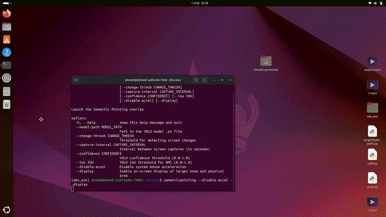 Semantic Pointing - Linux