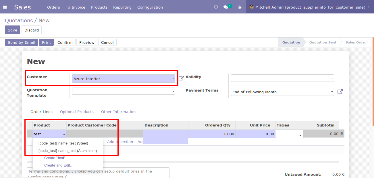 Search by exist customer code