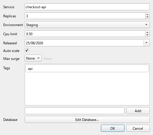 The generated form