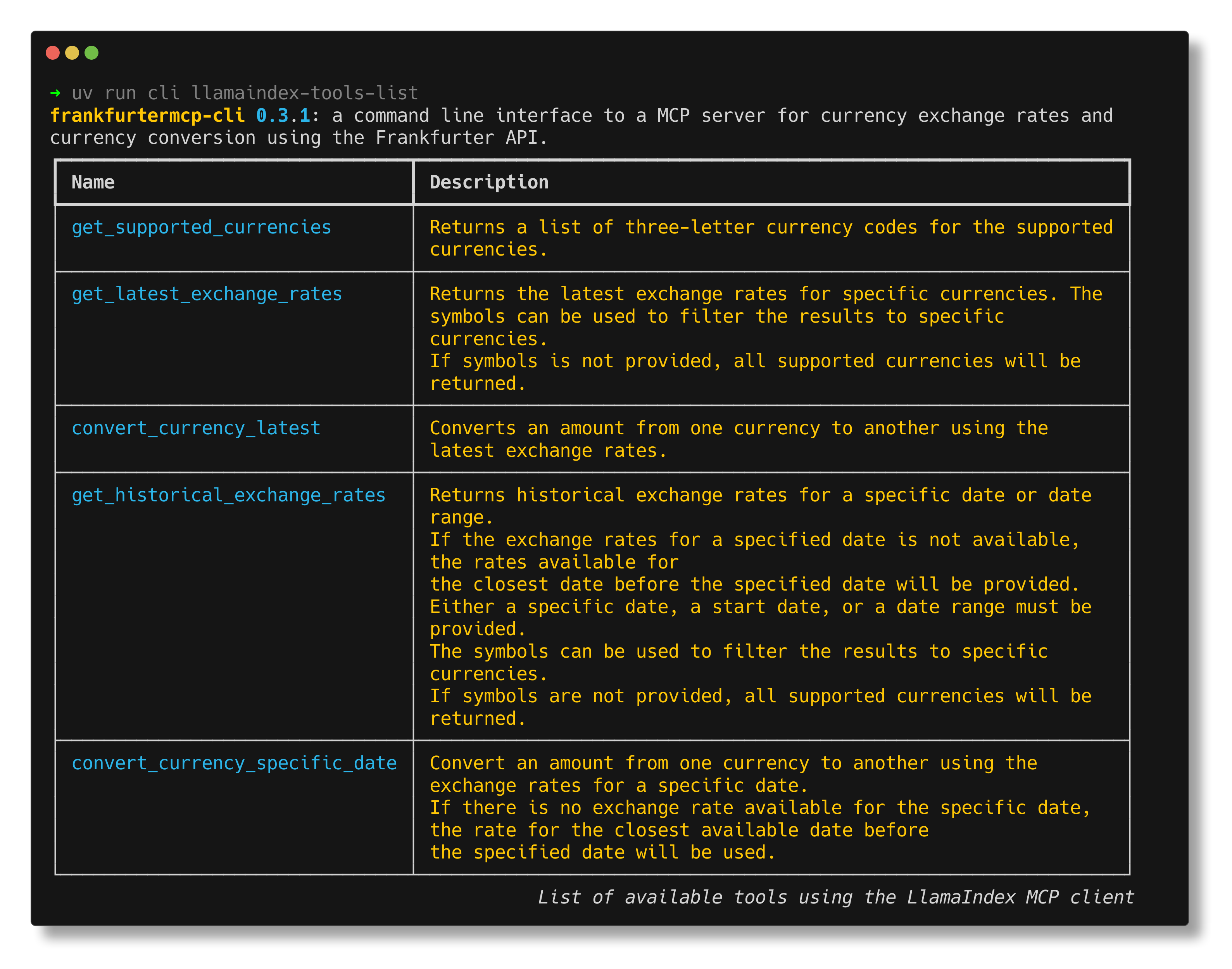 cli-llamaindex-tools-list-screenshot