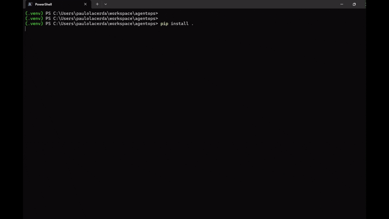 Quickstart demo: agentops init and eval run